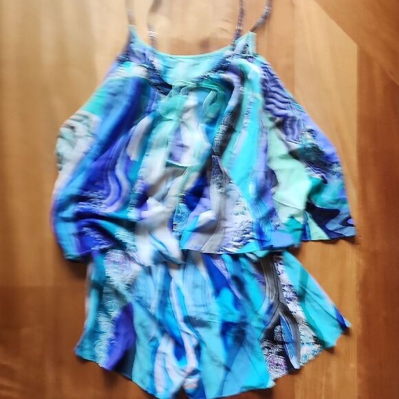Camilla Turquoise and White Romper - Women's Size Small - Picture 5 of 7